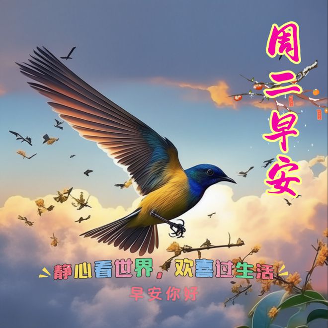 日-周二早上好祝福语图片大全麻将胡了2025年1月14(图4)